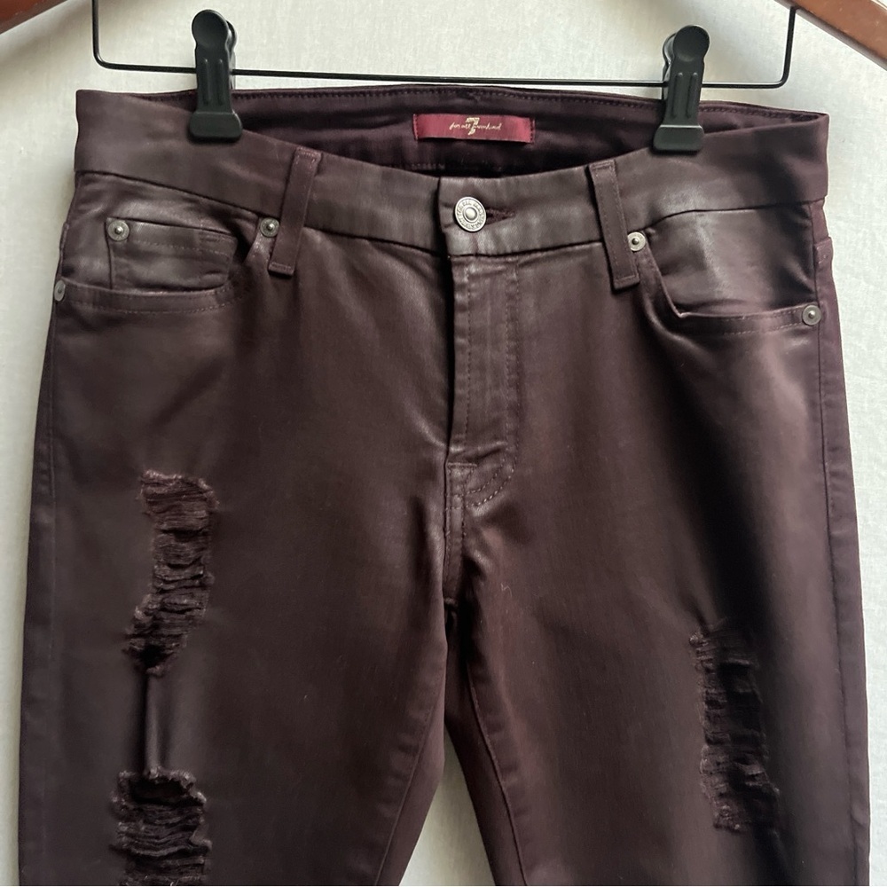 7 For All Mankind Distressed Skinny Jeans Sz 27 - Picture 6 of 12